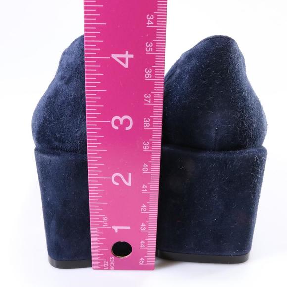 Incastrana 55mm navy blue Perforated Padded Insole Round pumps d509 - Picture 8 of 11